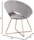 Modern Accent Velvet Chairs Single Sofa Comfy Upholstered Arm Chair Mid-Century Leisure Lounge Chairs with Golden Metal Frame Legs 1 PCS Grey