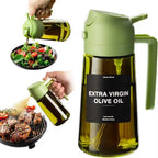 470 Ml Oil Sprayer for Cooking,2-In-1 Olive Oil Dispenser and Oil Spray Bottle,Oil Spray with Stickers,Thick Glass Spray Bottle