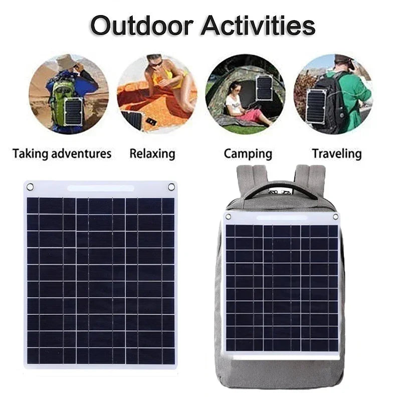 EESBAO 100W Waterproof Portable Solar Panel 5V Dual USB Solar Charger for Camping & Outdoor Devices