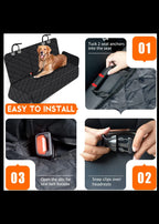 Dog Car Seat Cover, Back Seat Cover for Dogs Pet Car Seat Protector Waterproof Bench Car Seat Cover, Non-Slip Reat Seat Cover Fits Middle Armrest for Most Cars Trucks Suvs - Black